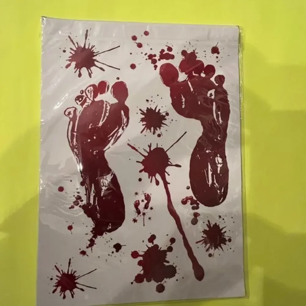 Bloody Footprint Window Stickers New In Package‎ Halloween Decor 14 Sheets